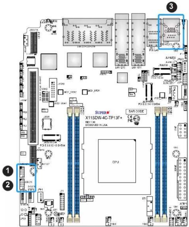 Supermicro X11SDW-16C-TP13F+ - COM Port/Header - 2