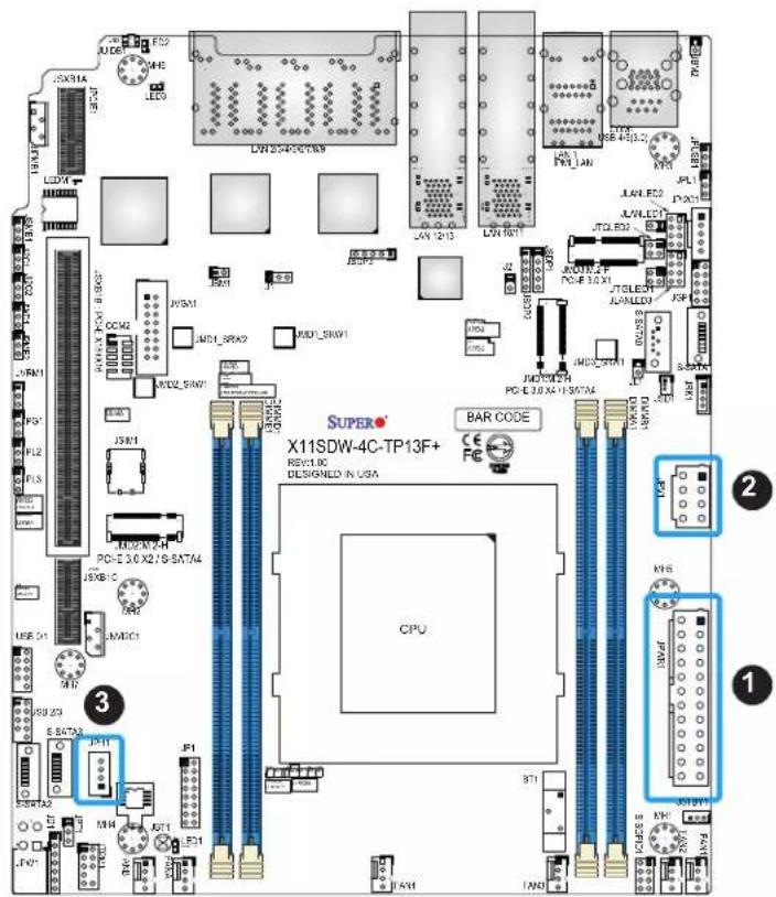 Supermicro X11SDW-16C-TP13F+ - Power Connectors - 1