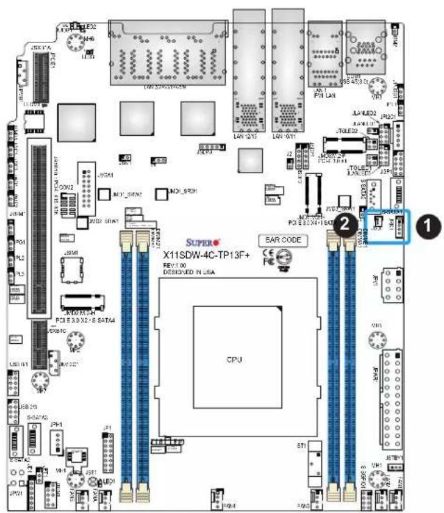Supermicro X11SDW-16C-TP13F+ - Disk On Module Power Connector - 1