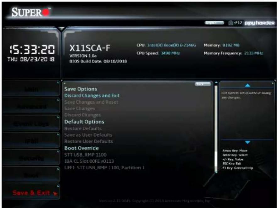 Supermicro X11SCA-W - Save &amp; Exit - 1