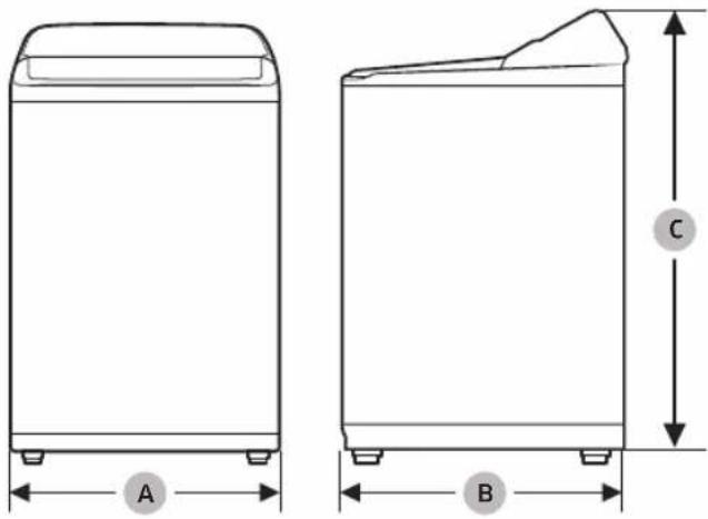 SAMSUNG WA10C14545BV - Specification sheet - 1