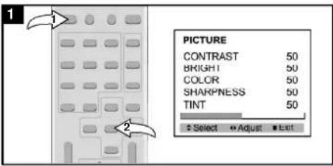 Emerson DTE351 - ON-SCREEN CONTROL ADJUSTMENTS (PICTURE) - 1