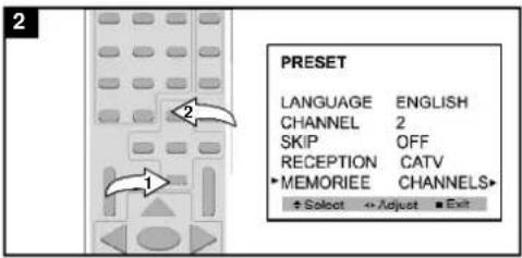 Emerson DTE351 - SETTING THE CHANNELS INTO MEMORY - 2