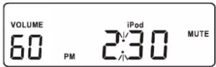 VOLUME 60 PM iPod 2:30 MUTE