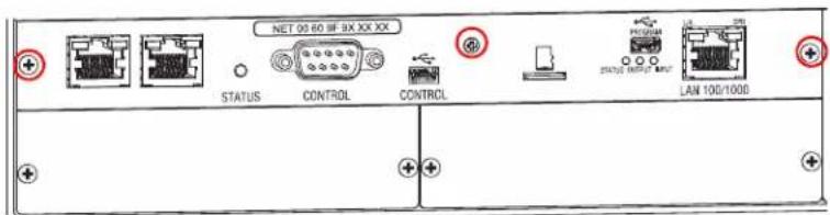 NET 00 60 BF-3X XX XX STATUS CONTROL CONTROL STATUS INPUT/1000 LAN 100/1000