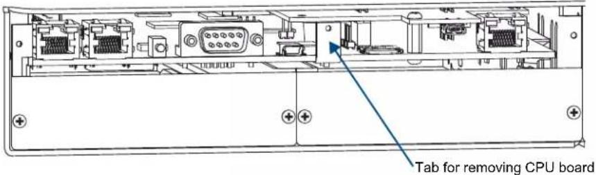 Tab for removing CPU board