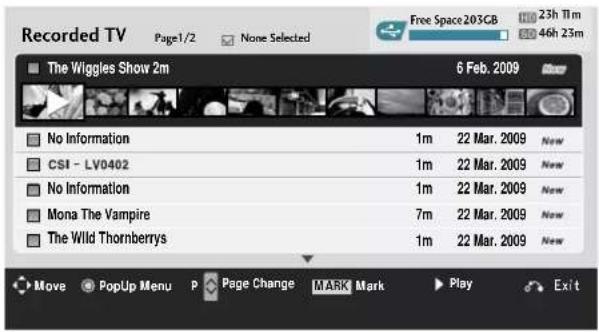 LG 60PS70FD - Recorded programme Selection and Popup Menu - 1