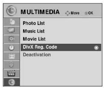 LG 60PS70FD - DIVX REGISTRATION CODE - 1