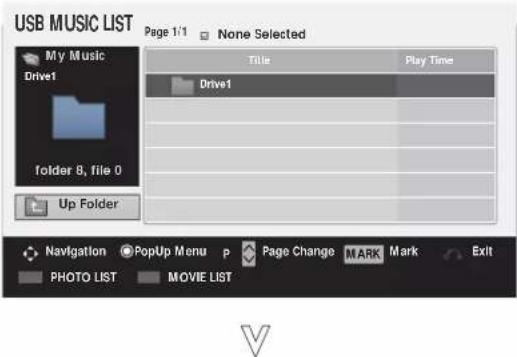 LG 60PS70FD - Music Selection and Popup Menu - 1