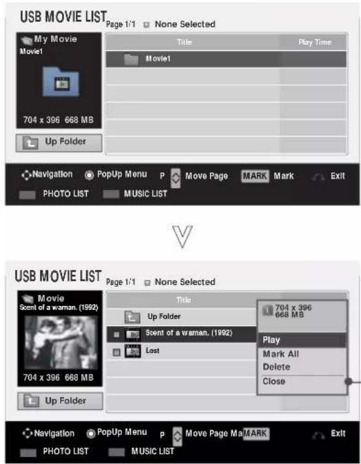 LG 50PS70FD - Movie Selection and Popup Menu - 1