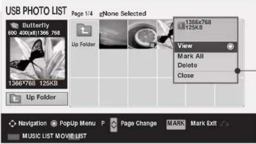 LG 50PS70FD - Photo Selection and Popup Menu - 2