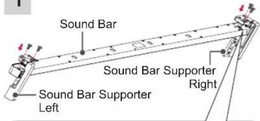 LG 65LB7500 - Attaching the Sound Bar Supporter - 1