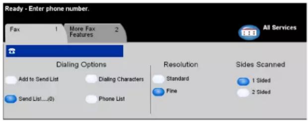 XEROX WorkCentre Pro C2636 - Dialing Options - 1