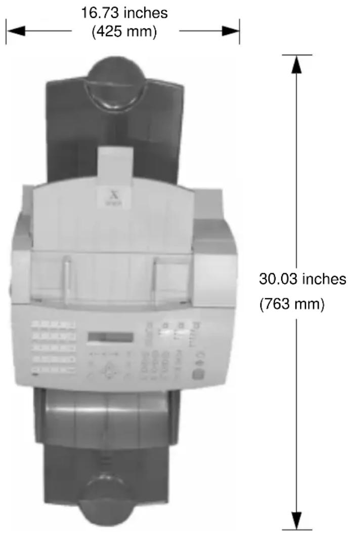 XEROX WorkCentre Pro 555 - Space Requirements - 1