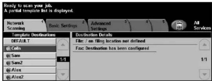 XEROX WorkCentre Pro 65 - Destination Details - 1