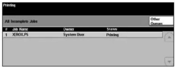 XEROX WorkCentre Pro 65 - Access the Job Queue Press the Job Status button on - 1