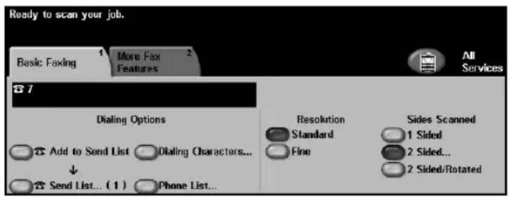 XEROX WorkCentre Pro 65 - Dialing Options - 1
