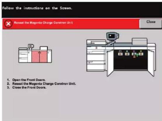 XEROX DocuColor 8000AP - Cleaning the Corotrons click here for video - 2