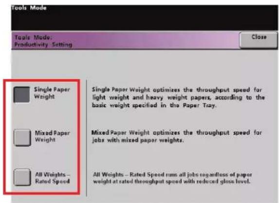XEROX DocuColor 8000AP - Changing the Productivity Setting - 3