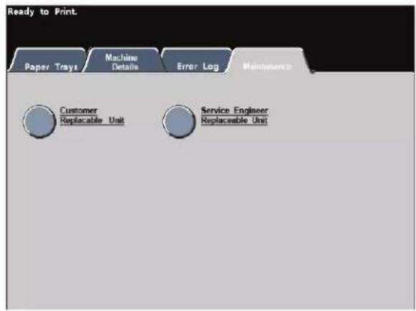 XEROX DocuColor 8000AP - Maintenance tab - 1