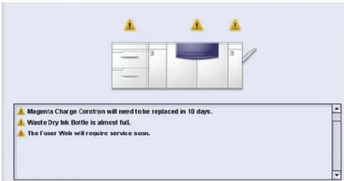 XEROX DocuColor 5000AP - Machine mimic and Message area - 1