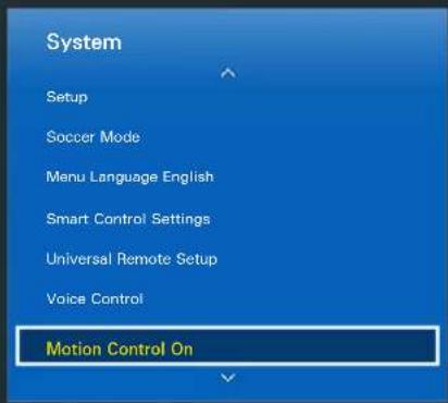 SAMSUNG UA55H6300AK - Setting up Motion Control - 1