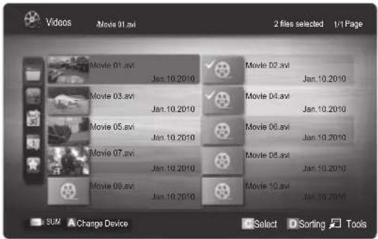SAMSUNG UA40C5000QW - Playing the video/music/photo file group - 1