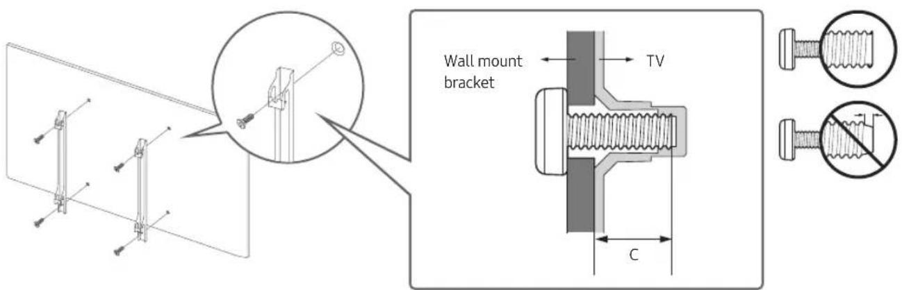 SAMSUNG UA40MU7000K - Mounting the TV on a wall - 2