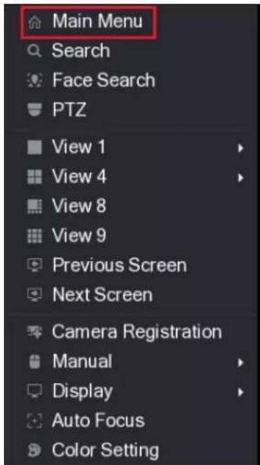 Dahua Technology A52AM9Z-B - Opening Main Menu - 1