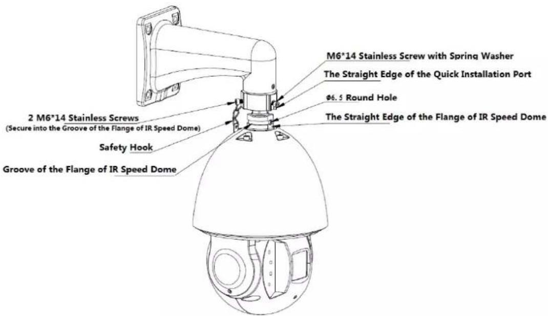 Dahua Technology 6AL445XANR - Installing the Speed Dome - 1
