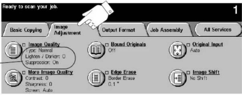 XEROX Document Centre 470 ST - Image Adjustment Tab - 2