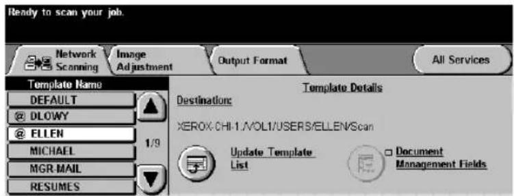 XEROX Document Centre 470 ST - Changing Preprogrammed Template Selections - 3