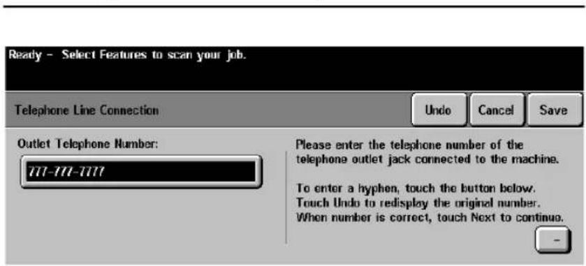 XEROX Document Centre 470 ST - Entering the Outlet Telephone Number - 2