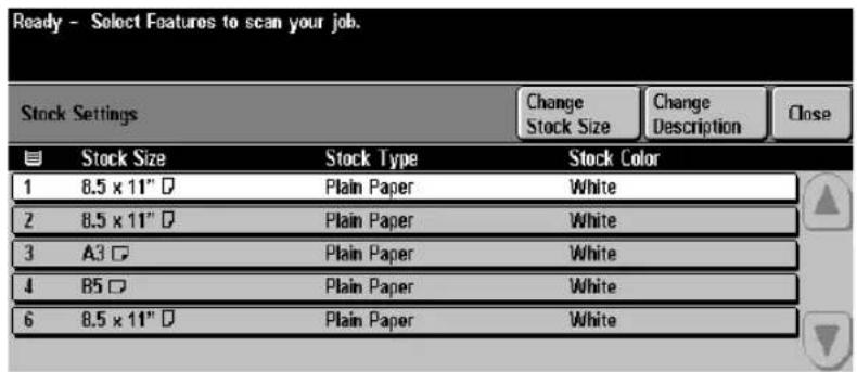 XEROX Document Centre 470 ST - Stock Settings - 2