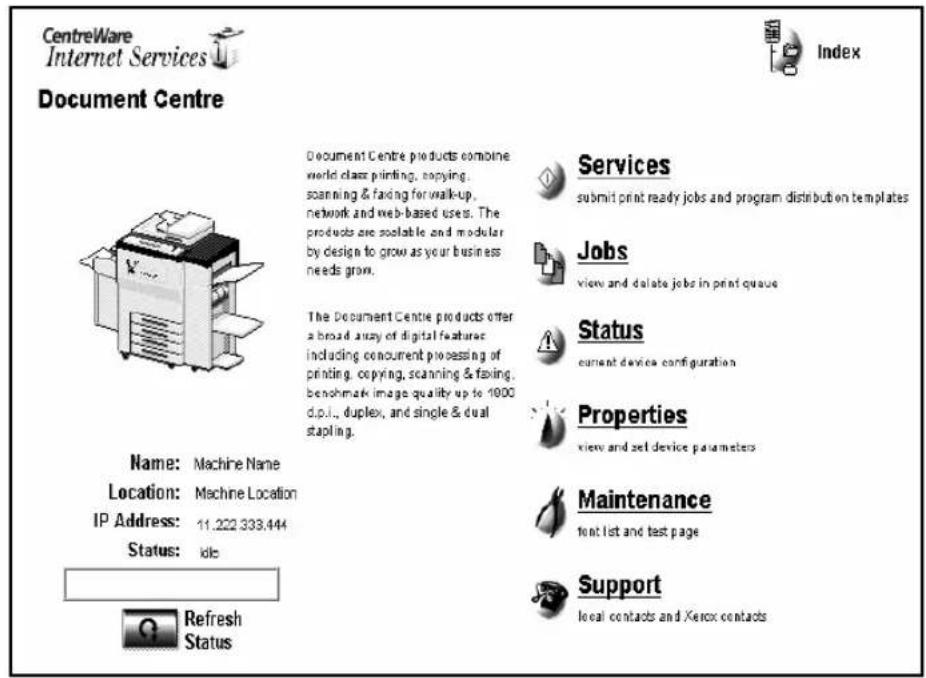 XEROX Document Centre 470 ST - Internet Services (Embedded HTTP Server) - 1