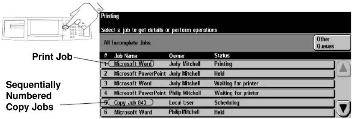 XEROX Document Centre 470 ST - Job Status - 1