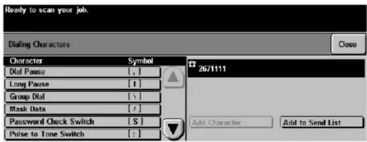 XEROX Document Centre 470 ST - Dialing Characters - 1