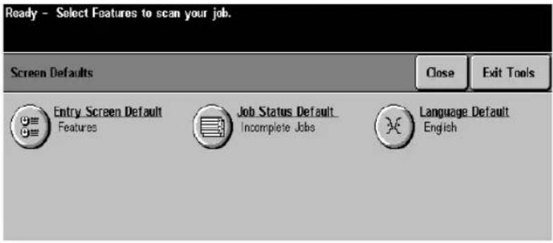 XEROX Document Centre 470 ST - Tools Screen 1 Screen Defaults - 1