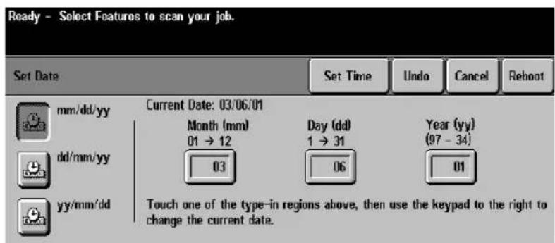 XEROX Document Centre 470 ST - Time and Date - 2