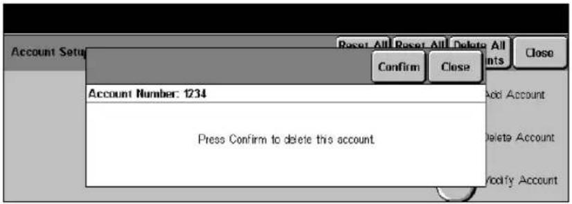 XEROX Document Centre 426 ST - Delete Account - 1