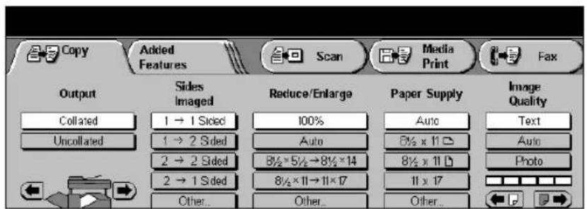 XEROX Document Centre 426 ST - Select the Features button - 1