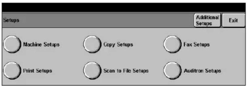 XEROX Document Centre 426 ST - Access the Copy Setups - 2