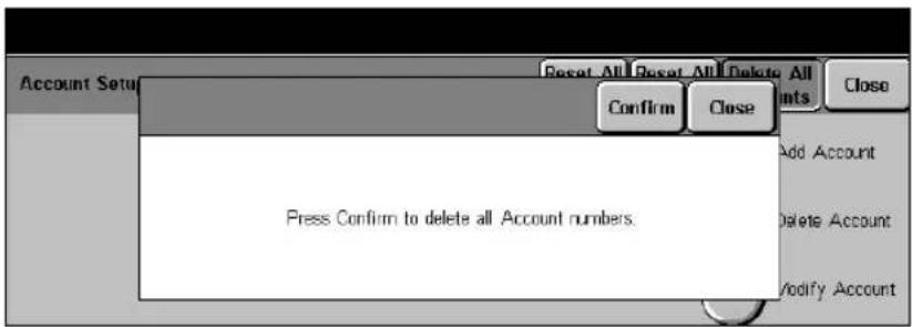 XEROX Document Centre 426 ST - Delete All Accounts - 1