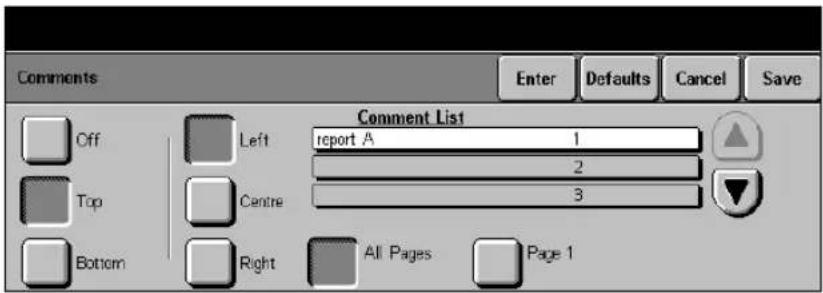 XEROX Document Centre 426 ST - Programming a new comment - 3