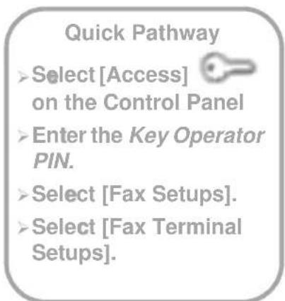 XEROX Document Centre 426 ST - Fax Terminal Setups - 1