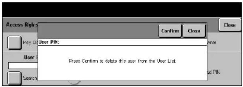 XEROX Document Centre 426 ST - Delete PIN - 1