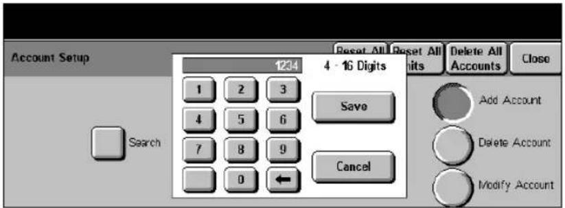 XEROX Document Centre 426 ST - To modify an account: - 1