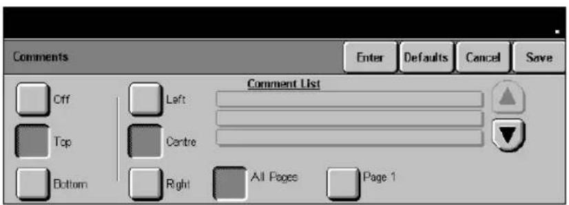 XEROX Document Centre 426 ST - Programming a new comment - 1