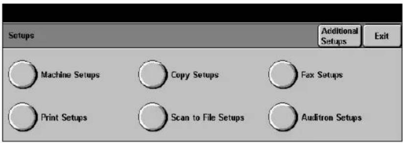 XEROX Document Centre 426 ST - Access the Fax Setups - 2