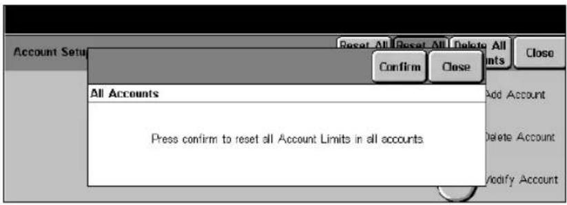 XEROX Document Centre 426 ST - Reset All Limits - 1
